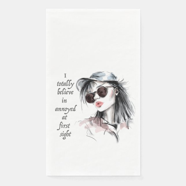 auf den ersten Blick verärgert Serviette (Vorderseite)