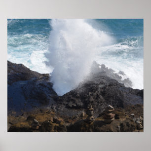 Auf den Felsen springen Poster