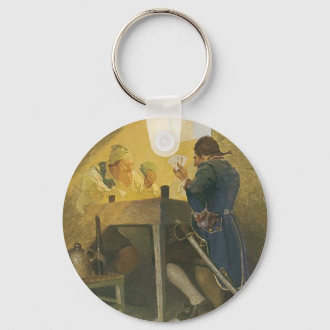 Auf den Karten in Cluny's Cage von NC Wyeth Schlüsselanhänger (Vorderseite)