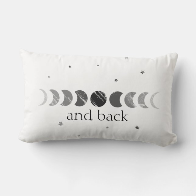 Auf den Mond und zurück die Weibchen Lendenkissen (Rückseite)