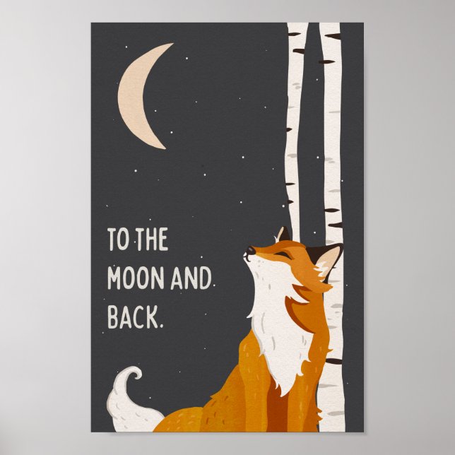 "Auf den Mond und zurück" - Niedliche Fox-Schlafki Poster (Vorne)