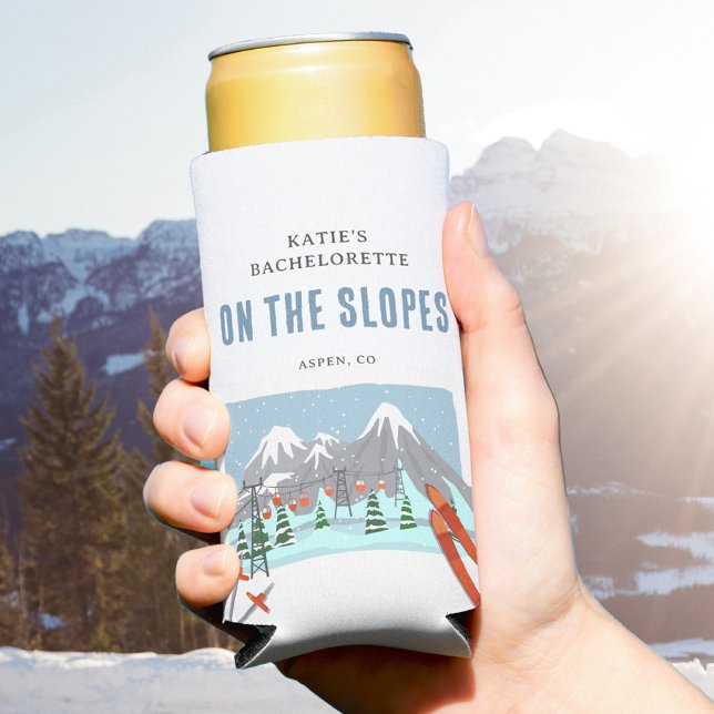 Auf den Pisten Schnee Ski Bachelorette Wochenende Selters Dosenkühler (Von Creator hochgeladen)