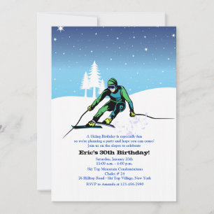 Auf den Pisten Skifahren Einladung