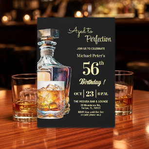 Auf den Punkt gereifter Mann 56. Whisky-Geburtstag Einladung