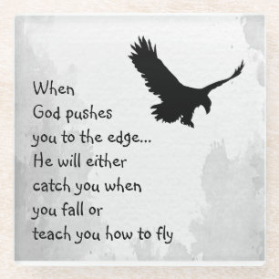 Auf den Rand gedrängt Fänge oder Lehren zum Fliege Glasuntersetzer