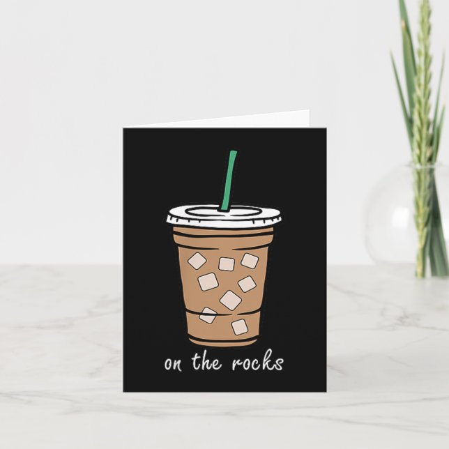 Auf den Retro-Rocks eisgekühlte Kaffee Sommer Trin Karte (Vorderseite)
