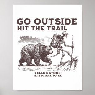 Auf den Trail wandern Yellowstone Nationalpark Wan Poster