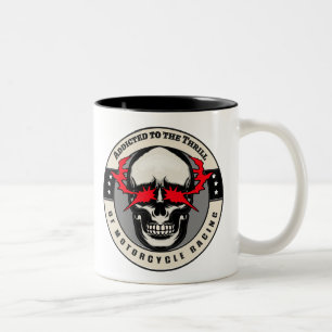 Auf den Tritt des Motorradfahrers eingestellt Zweifarbige Tasse