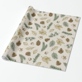 auf den Waldboden rustikalen pinecones immergrün Geschenkpapier