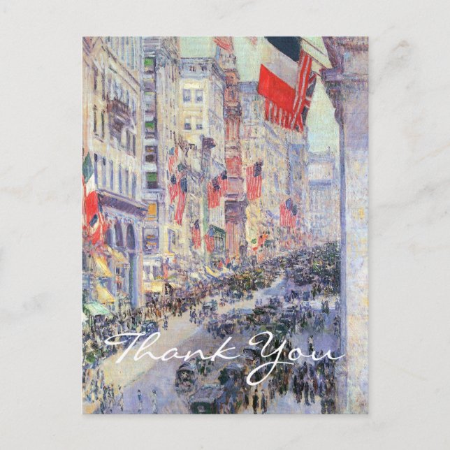 Auf der Avenue von der 34th Street von Childe Hass Postkarte (Vorderseite)