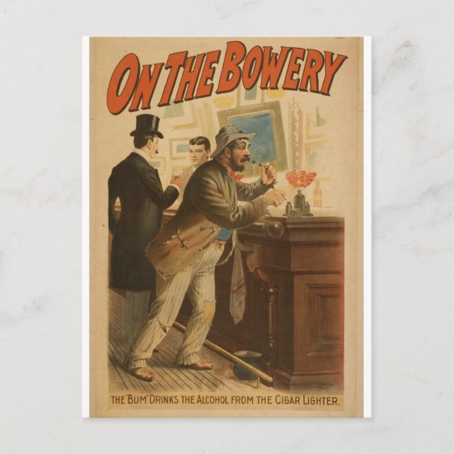 Auf der Bowery Postkarte (Vorderseite)
