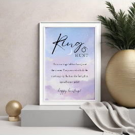 Auf der Cloud 9 Ring Hunt Game Brautparty Sign Poster
