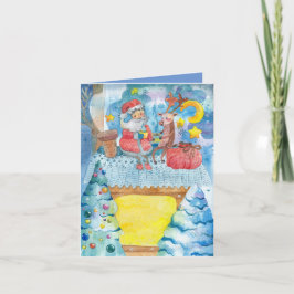 Auf der Dachterrasse geklappte Weihnachtsgrüßkarte Karte