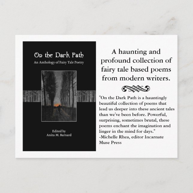 Auf der dunklen Weg Märchen Poesie Postkarte (Vorderseite)