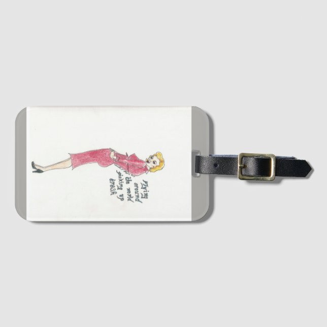 "Auf der ganzen Welt fliegend, Abfallaufhebend" Gepäckanhänger (Vorderseite (Horizontal))