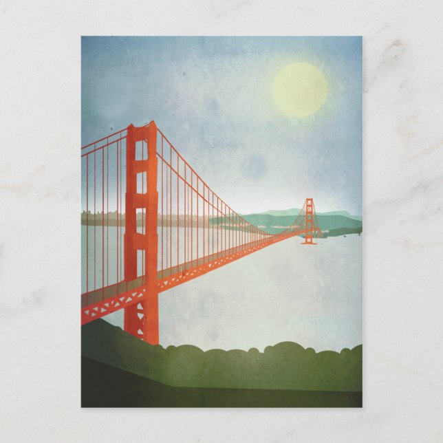 Auf der Golden Gate Bridge Postkarte (Vorderseite)