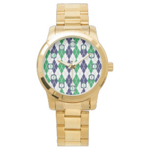 Auf der grünen Argyle-Uhr Armbanduhr