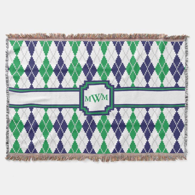 Auf der grünen Raute werfen Blanket Decke (Vorderseite)