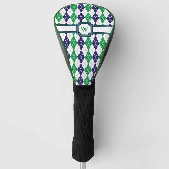 Auf der grünen Rauten-Fahrer-Abdeckung Golf Headcover (Vorderseite)