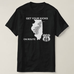 Auf der Illinois-Route 66 kommen Sie an Ihre Stein T-Shirt