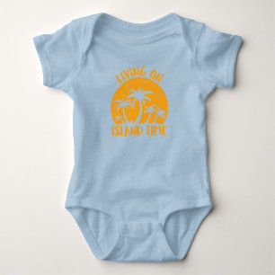 Auf der Inselzeit - Palmen und Sonnenuntergang Baby Strampler