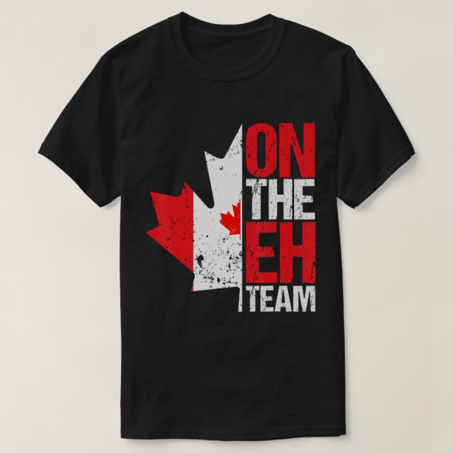 Auf der kanadischen Ahornflagge des Eh-Teams T-Shirt (Design vorne)