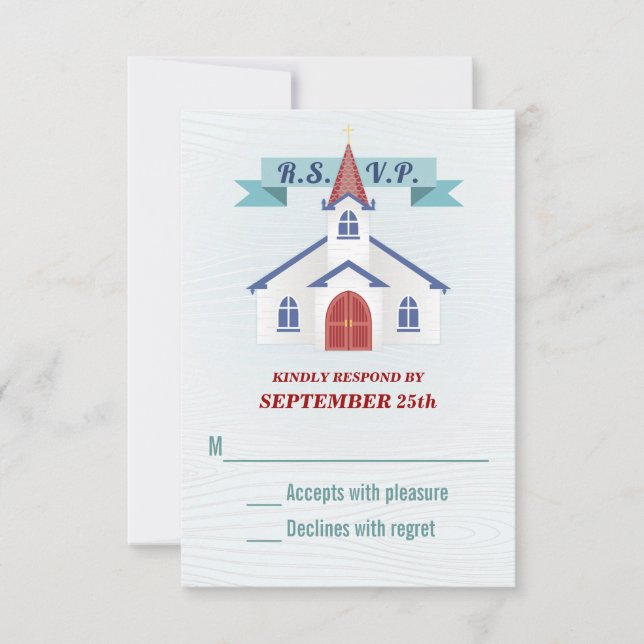 Auf der Kapelle Hochzeitkarte RSVP Karte (Vorderseite)