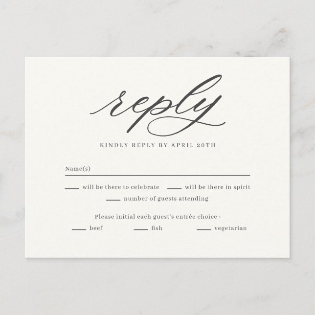 Auf der letzten Hochzeit RSVP Antwortkarte Postkarte (Vorderseite)