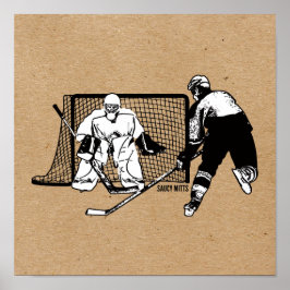 Auf der Netzhockey-Player-Farbskizze fotografieren Poster