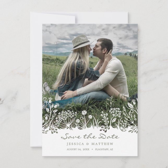 Auf der Prairie Save the Date Fotokarte (Vorderseite)