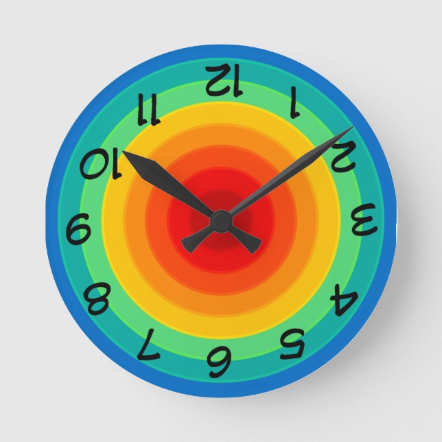 Auf der Regenbogenuhr Runde Wanduhr (Vorderseite)