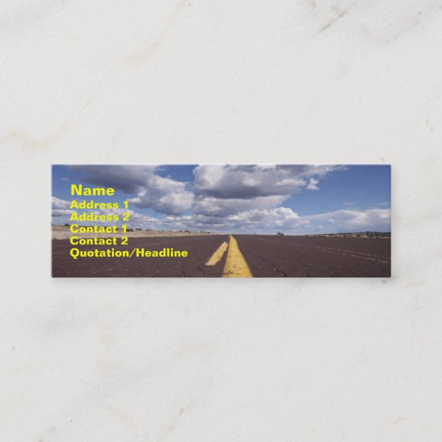 Auf der Road Business Card Mini Visitenkarte (Vorderseite)