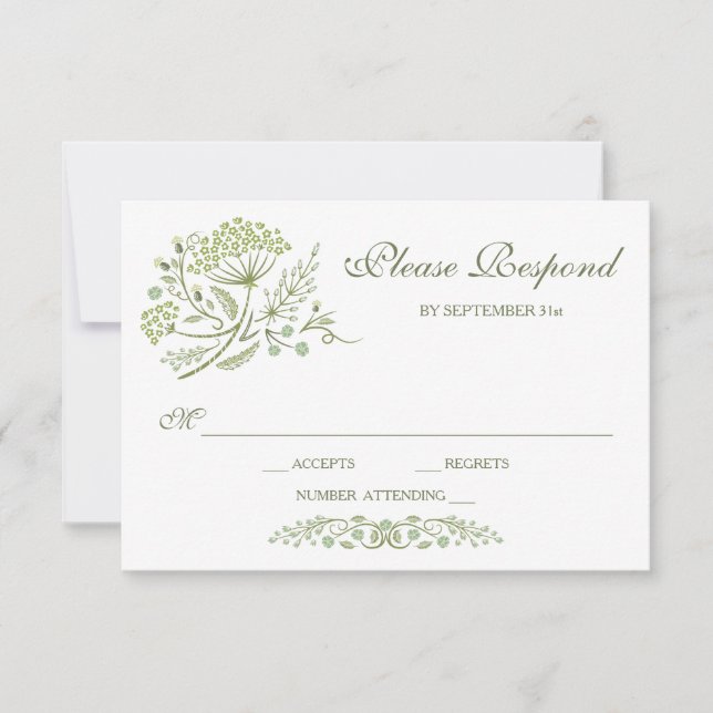 Auf der RSVP-Karte für Prairie Wedding RSVP Karte (Vorderseite)