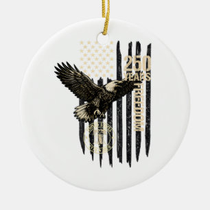 Auf der Rückseite Adler und Flagge 250 Jahre 1776- Keramik Ornament