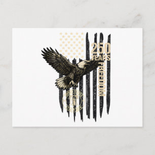 Auf der Rückseite Adler und Flagge 250 Jahre 1776- Postkarte