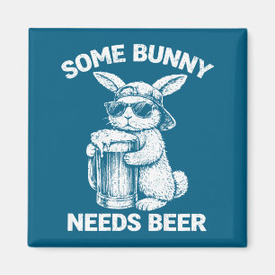 (auf der Rückseite) braucht ein Hase Bier lustiger Magnet