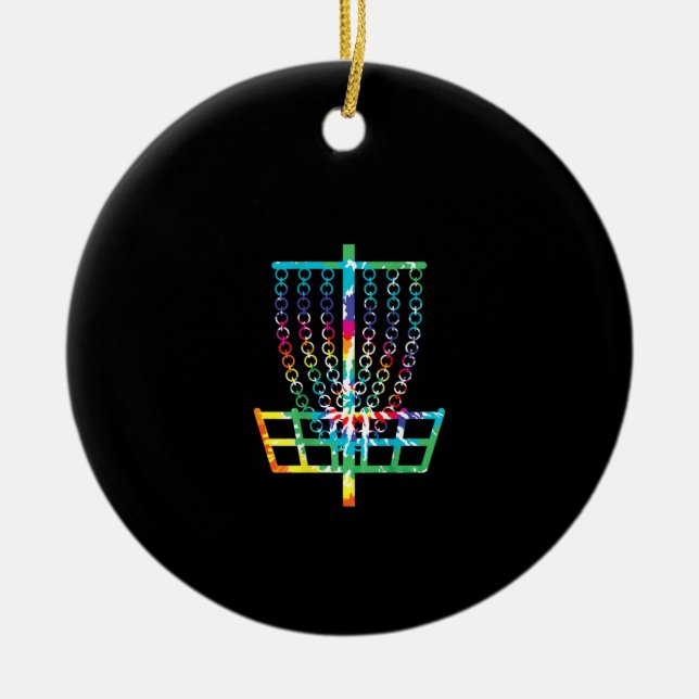 (Auf der Rückseite gedruckt) Golf-Körbchen - Hippi Keramik Ornament (Vorne)