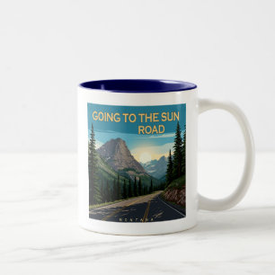 Auf der Sonnenstraße Montana Landschaft Zweifarbige Tasse