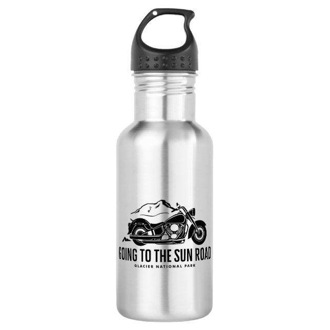 Auf der Sonnenstraße Montana Motorrad Edelstahlflasche (Vorderseite)