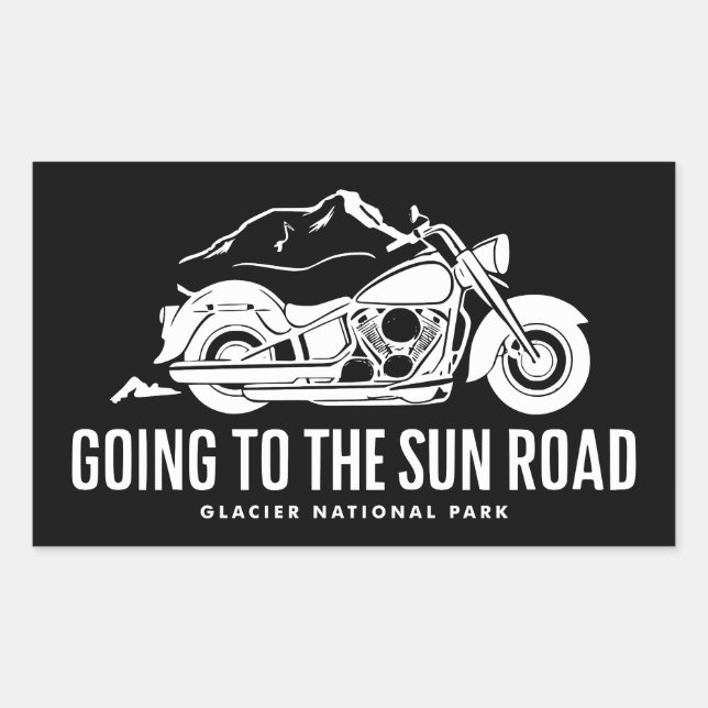 Auf der Sonnenstraße Montana Motorrad Rechteckiger Aufkleber (Vorderseite)