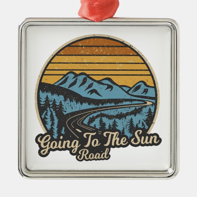 Auf der Sonnenstraße Montana Retro Ornament Aus Metall (Vorne)