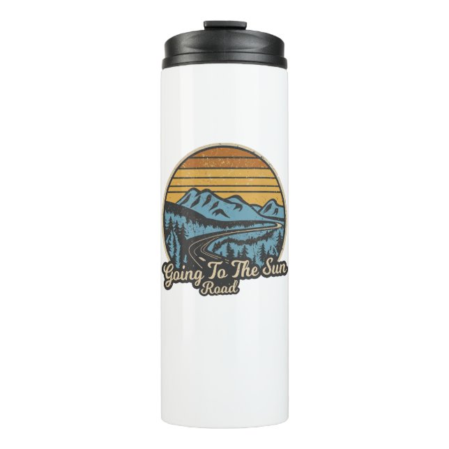 Auf der Sonnenstraße Montana Retro Thermosbecher (Vorderseite)