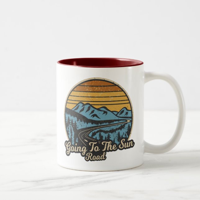 Auf der Sonnenstraße Montana Retro Zweifarbige Tasse (Rechts)