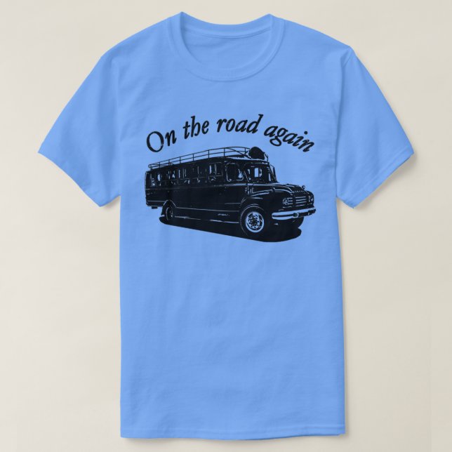 Auf der Straße wieder Bus van LKW T-Shirt (Design vorne)