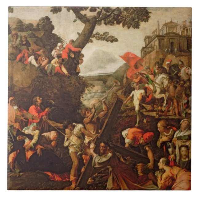 Auf der Straße zum Kalvarienberg Fliese (Vorderseite)