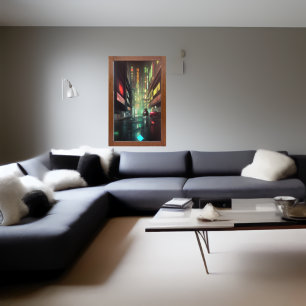 Auf der Straße zum Night-time AI Art Poster