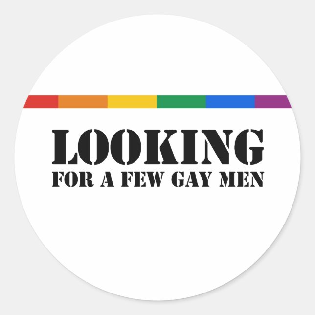 Auf der Suche nach ein paar homosexuellen Männern Runder Aufkleber (Vorderseite)