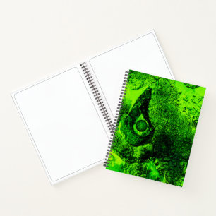 auf der Suche nach einem grünen Notebook Notizbuch