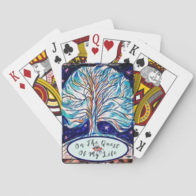 Auf der Suche nach meinem Leben - Baum - Autos spi Spielkarten (Rückseite)