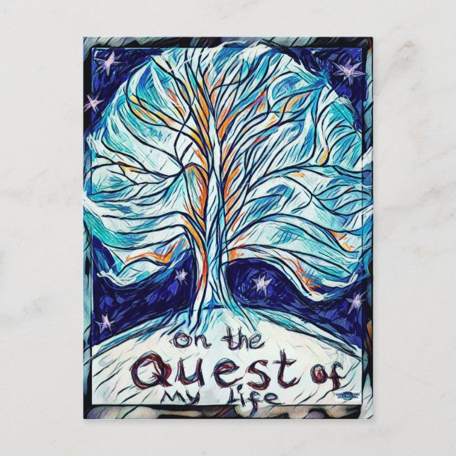 Auf der Suche nach meinem Leben - Baum - Sterne Postkarte (Vorderseite)